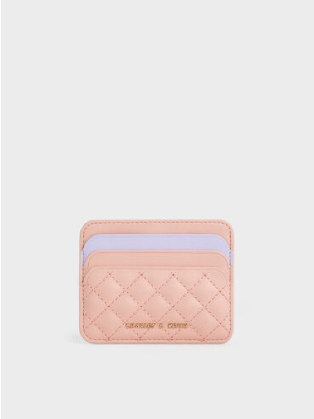 Charles & Keith Blush Pink Quilted Card Holder